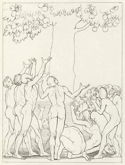 The Intemperate, Purgatory, Canto 24 (gravering) av John (after) Flaxman