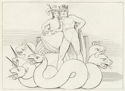Kirkens intriger, Skjærsilden, Canto 32 (gravering) av John (after) Flaxman