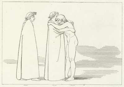 Møtet med Sordello, Skjærsilden, Canto 6 (gravering) av John (after) Flaxman