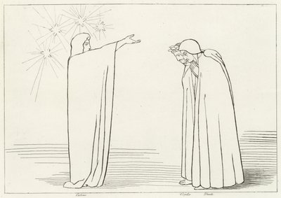 The Mountain of Probation, Purgatory, Canto 1 (gravering) av John (after) Flaxman
