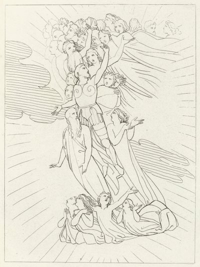 The Planet Jupiter, Paradise, Canto 18 (gravering) av John (after) Flaxman