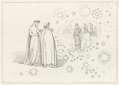 The Planet Mercury, Paradise, Canto 5 (gravering) av John (after) Flaxman