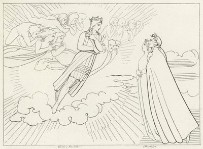 The Planet Venus, Paradise, Canto 8 (gravering) av John (after) Flaxman