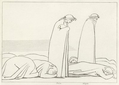 Grådighetsregionen, Skjærsilden, Canto 19 (gravering) av John (after) Flaxman