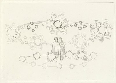 The Region of the Sun, Paradise, Canto 10 (gravering) av John (after) Flaxman