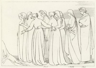 The River Eunoe, Purgatory, Canto 33 (gravering) av John (after) Flaxman
