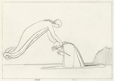 The River Lethe, Purgatory, Canto 31 (gravering) av John (after) Flaxman