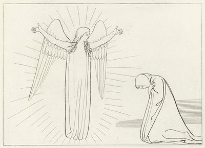 The Salutation, Purgatory, Canto 10 (gravering) av John (after) Flaxman