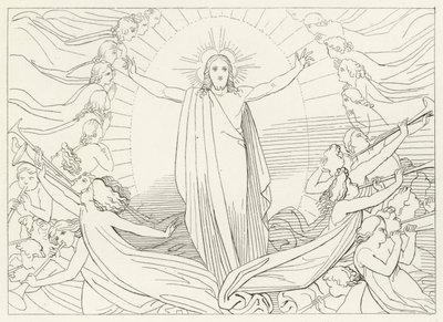 The Triumph of Christ, Paradise, Canto 23 (gravering) av John (after) Flaxman