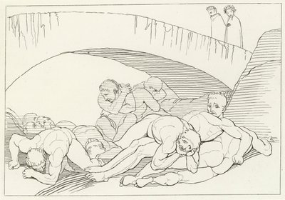 The Vale of Disease, Inferno, Canto 29 (gravering) av John (after) Flaxman
