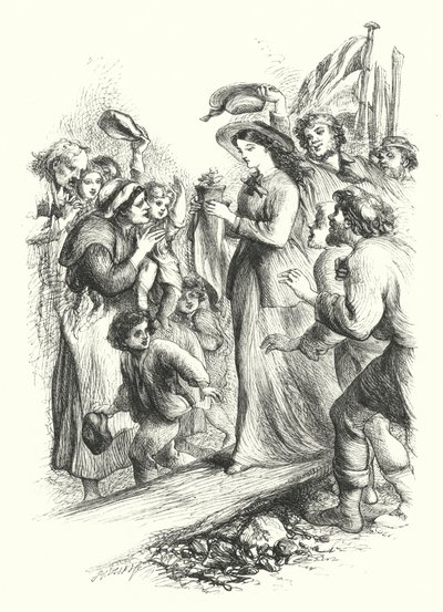 The Landing of the Primrose (gravering) av John (after) Gilbert