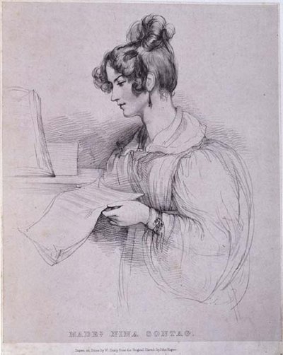 Mademoiselle Nina Sontag, gravert av William Sharp (1803-75) av John (after) Hayter