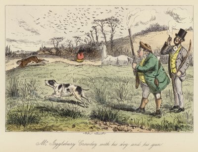 John Leech-illustrasjon for Mr Sponge's Sporting Tour (farget gravering) av John (after) Leech