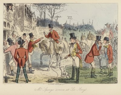 John Leech-illustrasjon for Mr Sponge's Sporting Tour (farget gravering) av John (after) Leech