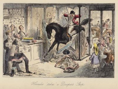 John Leech-illustrasjon for Mr Sponge's Sporting Tour (farget gravering) av John (after) Leech
