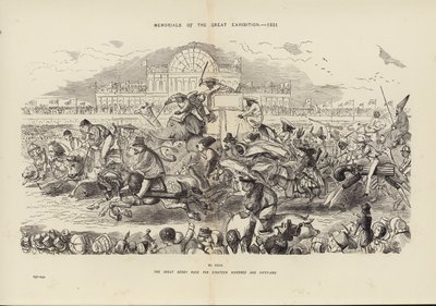 Minnesmerker fra den store utstillingen 1851, Det store derbyløpet for atten hundre og femti-en (gravering) av John (after) Leech