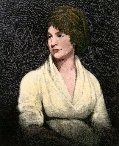 Portrett av Mary Wollstonecraft (1759–97) (gravering) av John (after) Opie