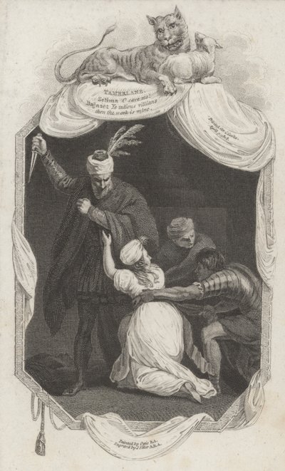 Scene fra Tamerlane av Nicholas Rowe (gravering) av John (after) Opie