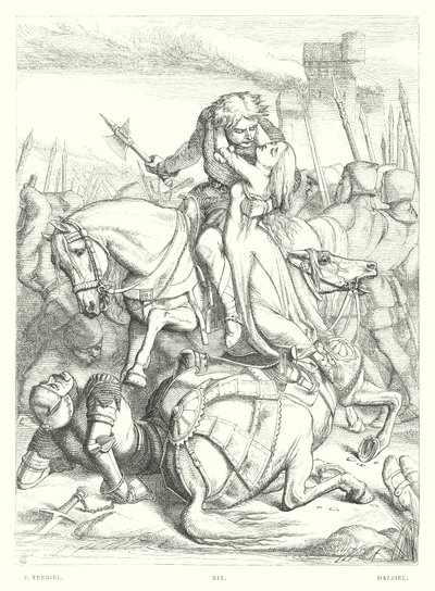 Lord Byrons barn Harold, Canto III, strofe 49 (gravering) av John (after) Tenniel