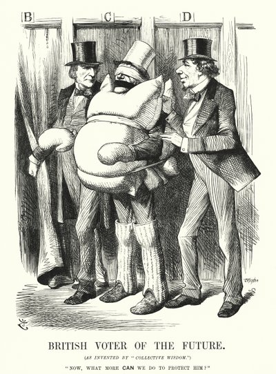 Punch tegneserie: British Voter of the Future (gravering) av John (after) Tenniel