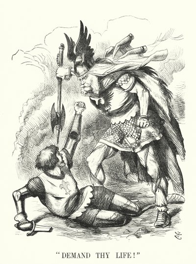 Punch tegneserie: Demand Your Life! - Frankrikes nederlag i den fransk-prøyssiske krigen (gravering) av John (after) Tenniel