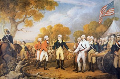 Overgivelse av general Burgoyne i Saratoga, New York av John (after) Trumbull