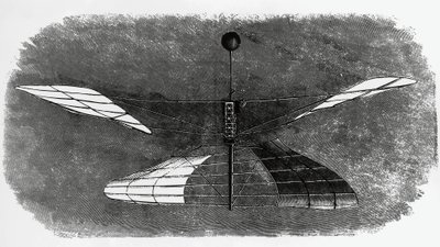 Enrico Forlanini helikopter (1848-1930), blekktegning, Italia av Walter Charles Mills