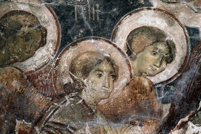 Fresker i Church of Metamorphosis tou Sotiros, Kefali, Kreta, Hellas (bilde) av Walter Charles Mills
