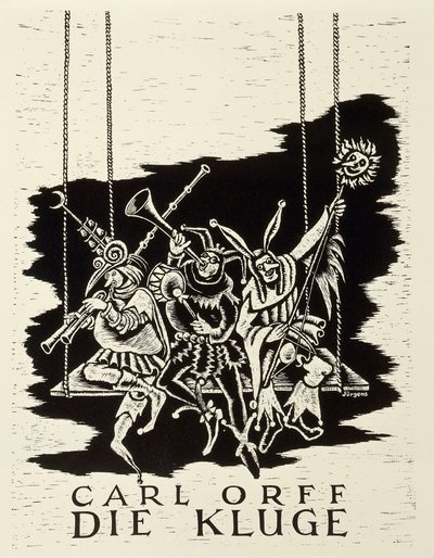 Tyskland, diessen am ammersee, Playbill for premiere på Die Kluge (The Wise Woman) av Carl Orff (1895-1982) i Frankfurt av Walter Charles Mills