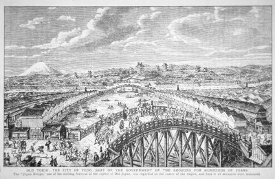 Gamle Tokyo: byen Edo (litho) av Walter Charles Mills