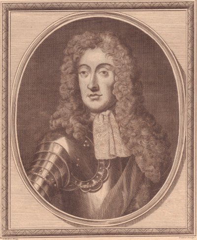 Portrett av James II av England (1633-1701), kobberstikk av John Goldar (1729-1795) fra maleri av G Kneller av Walter Charles Mills