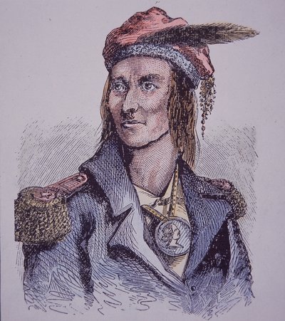 Tecumseh (farget gravering) av Walter Charles Mills