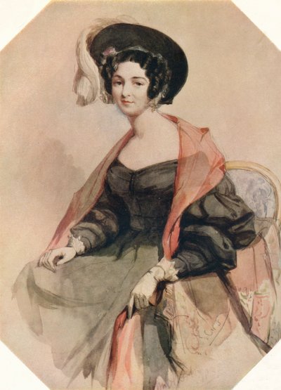 Portrett av en dame, c1855 av John Absolon