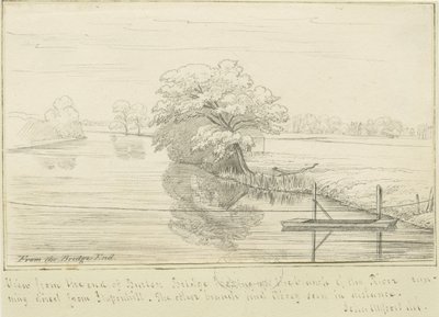 Burton-upon-Trent - Trent-elven: penn- og blekktegning, nd [1799-1854] (tegning) av John Allport