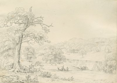 [Flott] Barr Hall: pennetegning, nd [1799-1854] av John Allport
