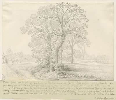 Lichfield - Utsikt over Stowe Pool: penntegning, nd [1826] (tegning) av John Allport