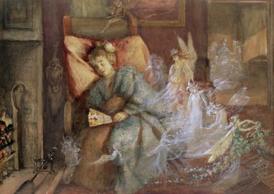 Drømmen (wc, gouache på papir) av John Anster Fitzgerald