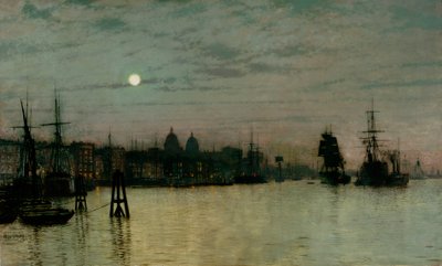 Greenwich, Half Tide, 1884 av John Atkinson Grimshaw