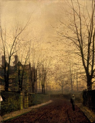 J.A.Grimshaw, høstens gull / Gemälde, 1882 av John Atkinson Grimshaw