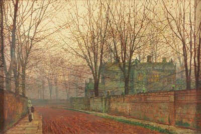 november morgen, Knostrop Hall, Leeds av John Atkinson Grimshaw