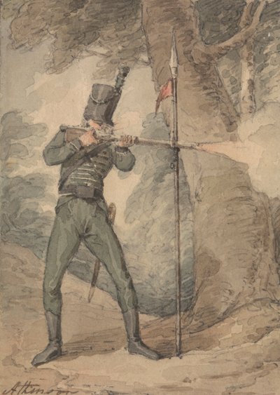En Rifleman ved Musketry Practice av John Augustus Atkinson