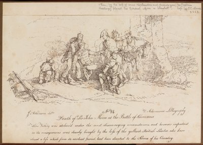 "Sir John Moores død i slaget ved Corunna?", 16. januar 1809 av John Augustus Atkinson