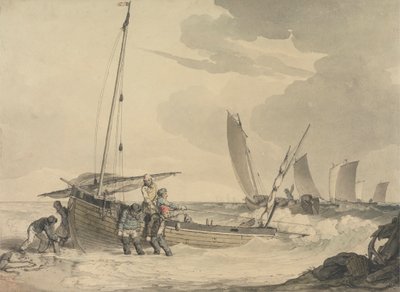Fisker som setter ut på havet av John Augustus Atkinson
