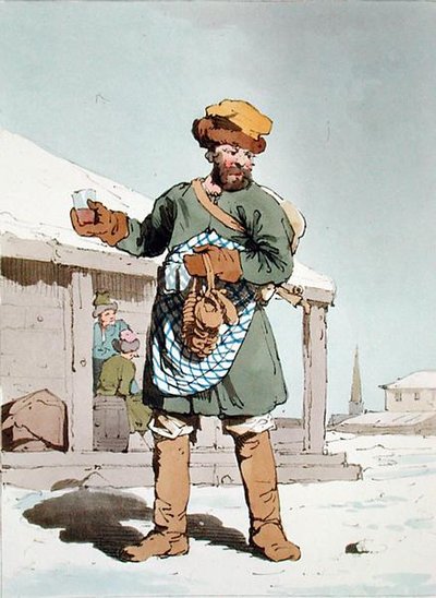 Zbitenshik, etset av kunstneren, utgitt 1804 (farge litho) av John Augustus Atkinson
