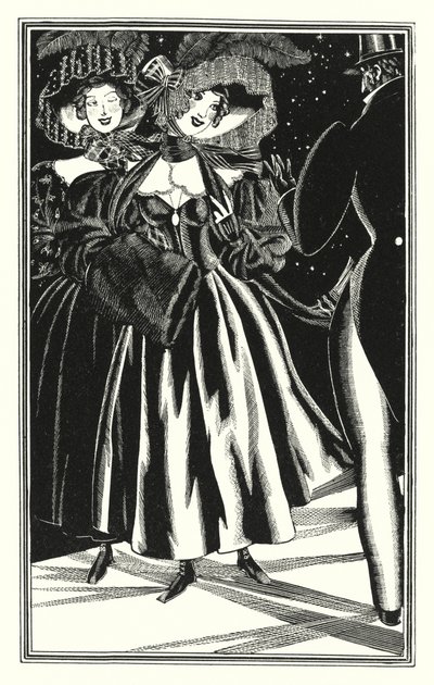 Illustrasjon for Don Juan av Lord Byron: Pedestrian Paphians, commodious but immoral (litho) av John Austen