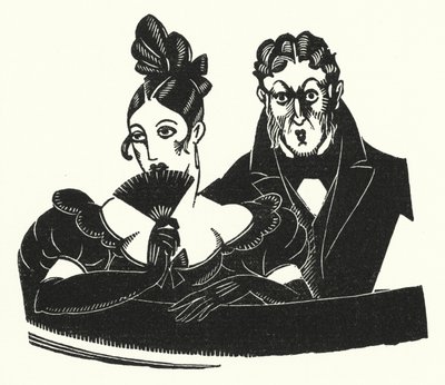 Illustrasjon for Madame Bovary av Gustave Flaubert (litho) av John Austen