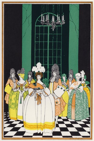 Illustrasjon for "Rogues In Porcelain", A Miscellany of Eighteenth Century Poems (farge litho) av John Austen