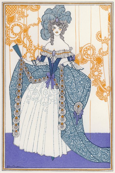 Illustrasjon for "Rogues In Porcelain", A Miscellany of Eighteenth Century Poems (farge litho) av John Austen