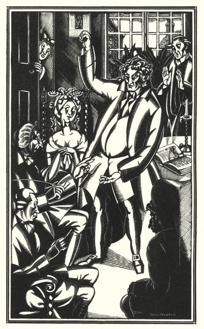 Illustrasjon for Tristram Shandy av Laurence Sterne (litho) av John Austen