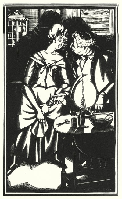 Illustrasjon for Tristram Shandy av Laurence Sterne (litho) av John Austen